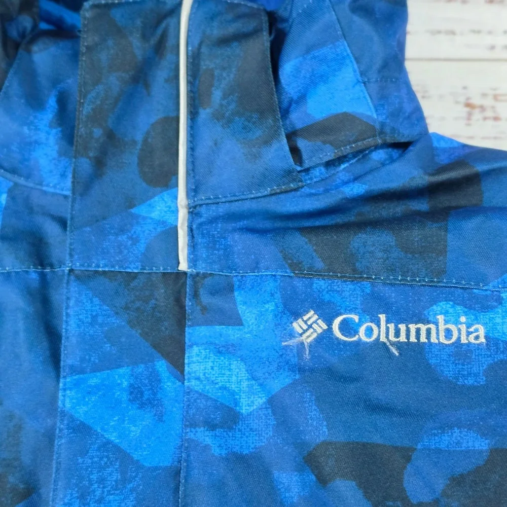 Columbia Interchange Jacket Kids XXS Blue Excellent 3-in-1 Camo Omni-Heat